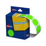 AVERY 937297 ROUND LABEL DISPENSER 24MM FLUORO GREEN BOX 350
