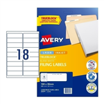 AVERY 959036 L7172 TRUEBLOCK FILING LABELS LASERINKJET 18UP WHITE PACK 25