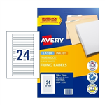 AVERY 959058 L7170 TRUEBLOCK FILING LABELS LASERINKJET 24UP WHITE PACK 25