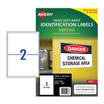 AVERY 959068 L7068 HEAVY DUTY LASER LABELS 2UP WHITE PACK 25
