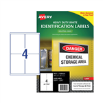 AVERY 959069 L7069 HEAVY DUTY LASER LABELS 4UP WHITE PACK 25