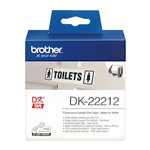 BROTHER DK22212 CONTINUOUS FILM LABEL ROLL 62MM X 1524M WHITE