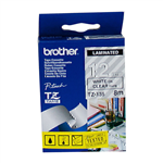 BROTHER TZE135 LAMINATED LABELLING TAPE 12MM WHITE ON CLEAR