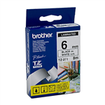 BROTHER TZE211 LAMINATED LABELLING TAPE 6MM BLACK ON WHITE