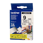 BROTHER TZE221 LAMINATED LABELLING TAPE 9MM BLACK ON WHITE