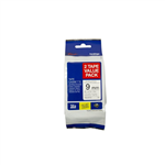 BROTHER TZE221V2 LAMINATED LABELLING TAPE 9MM BLACK ON WHITE PACK 2
