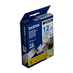 BROTHER TZE233 LAMINATED LABELLING TAPE 12MM BLUE ON WHITE