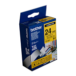 BROTHER TZE651 LAMINATED LABELLING TAPE 24MM BLACK ON YELLOW