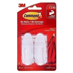 COMMAND ADHESIVE DESIGNER MEDIUM HOOKS WHITE PACK 2 HOOKS AND 4 STRIPS