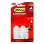 COMMAND ADHESIVE DESIGNER SMALL HOOK WHITE PACK 2 HOOKS 4 STRIPS