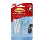 COMMAND ADHESIVE MINI CLEAR HOOKS WITH CLEAR STRIPS