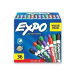 SP MARKER WHITEBOARD EXPO DRY ERASE CHISEL ASST BOX OF 36