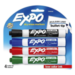 MARKER WHITEBOARD EXPO BULLET ASSORTED PK4