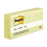 POSTIT 6306PK LINED NOTES 76 X 76MM CANARY YELLOW PACK 6