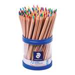 STAEDTLER 128 NATURAL JUMBO TRIANGULAR COLOURED PENCILS ASSORTED TUB 72