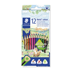 STAEDTLER 187 NORIS COLOUR TRIANGULAR COLOURING PENCILS ASSORTED BOX 12