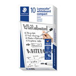 STAEDTLER 341 LUMOCOLOR COMPACT WHITEBOARD MARKER BULLET BLACK BOX 9