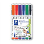 STAEDTLER 341 LUMOCOLOR COMPACT WHITEBOARD MARKER BULLET ASSORTED WALLET 5