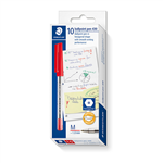 STAEDTLER STICK 430 BALLPOINT PENS MEDIUM RED BOX 9