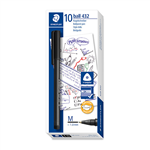 STAEDTLER 432 TRIANGULAR BALLPOINT STICK PEN MEDIUM BLACK BOX 9