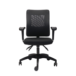 RAPIDLINE AM100 MESH OPERATOR CHAIR 3 LEVER SQUARE BACK WITH ADJUSTABLE ARMS BLACK