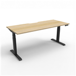 RAPIDLINE BOOST PLUS HEIGHT ADJUSTABLE SINGLE SIDED WORKSTATION 1800 X 750MM NATURAL OAK TOP  BLACK FRAME