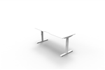 BOOST SINGLE SIDED WORKSTATION 1500MM W X 750MM D NATURAL WHITE TOP  WHITE SATIN FRAME WITHOUT CABLE TRAY WITHOUT SCREEN