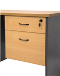 RAPID WORKER FIXED DESK PEDESTAL 2DRAWER LOCKABLE 465 X 447 X 454MM BEECHIRONSTONE