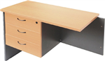 RAPID WORKER FIXED DESK PEDESTAL 3DRAWER LOCKABLE 465 X 447 X 454MM BEECHIRONSTONE