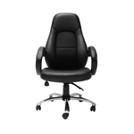 RAPIDLINE CL410 EXECUTIVE CHAIR HIGH BACK CHROME BASE ARMS PU BLACK