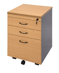 RAPIDLINE CMP2D1F MOBILE PEDESTAL 3 DRAWERS LOCKABLE 690 X 465 X 447MM BEECHIRONSTONE