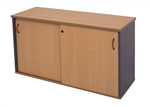 RAPID WORKER CREDENZA SLIDING DOOR LOCKABLE 1500 X 450 X 730MM BEECHIRONSTONE