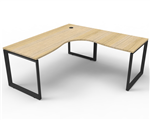 RAPID INFINITY DELUXE 1 PERSON LOOP LEG SINGLE SIDED CORNER WORKSTATION 1500 X 1500MM NATURAL OAK TOP  BLACK FRAME
