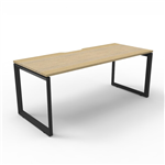RAPID INFINITY DELUXE 1 PERSON LOOP LEG SINGLE SIDED WORKSTATION 1800 X 750 X 730MM NATURAL OAK TOP  BLACK FRAME