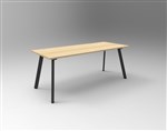 ETERNITY MEETING  BOARDROOM TABLE RECTANGLE 1800MM W X 750MM D NATURAL OAK TOP  BLACK SATIN BASE