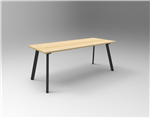 ETERNITY MEETING  BOARDROOM TABLE RECTANGLE 1800MM W X 750MM D NATURAL OAK TOP  BLACK SATIN BASE