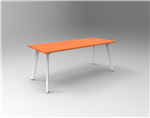 Eternity Meeting  Boardroom Table Rectangle 1800mm W x 900mm D Cherry Top  White Satin Base
