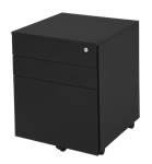 GO STEEL MOBILE PEDESTAL STEEL 3DRAWER LOCKABLE 460 X 472 X 610MM BLACK SATIN