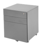 GO STEEL MOBILE PEDESTAL STEEL 3DRAWER LOCKABLE 460 X 472 X 610MM PRECIOUS SILVER