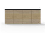RAPID INFINITY DELUXE 4 SWING DOOR CUPBOARD 1800 X 450 X 730MM NATURAL OAK LAMINATE BLACK RIGID EDGING