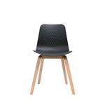 LUCID CHAIR BLACK SHELL  LIGHT OAK TIMBER BASE