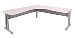 RAPID SPAN C LEG CORNER WORKSTATION WITH METAL MODESTY PANEL 1800 X 1500 X 700MM NATURAL WHITESILVER
