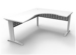 DELUXE RAPID SPAN CORNER WORKSTATION 1800MM W X 1800MM W X 750MM D NATURAL WHITE TOP  WHITE SATIN BASE