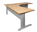 RAPID SPAN CORNER WORKSTATION METAL MODESTY PANEL 1500 X 1500 X 700MM BEECHSILVER