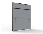30MM SHUSH30 SCREENS 1200MM W X 1500MM H X 30MM T GREY FABRIC WITH BLACK PC FRAME