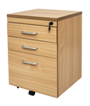 RAPID SPAN MOBILE PEDESTAL 3DRAWER LOCKABLE 690 X 465 X 447MM BEECH