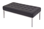 RAPIDLINE VENUS OTTOMAN STAINLESS STEEL FRAME PU BLACK