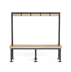 BENCH SEAT WITH OVERHEAD HANGING RAIL